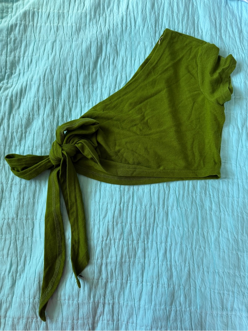 Verge Girl Green One Shoulder Crop Top US 6
